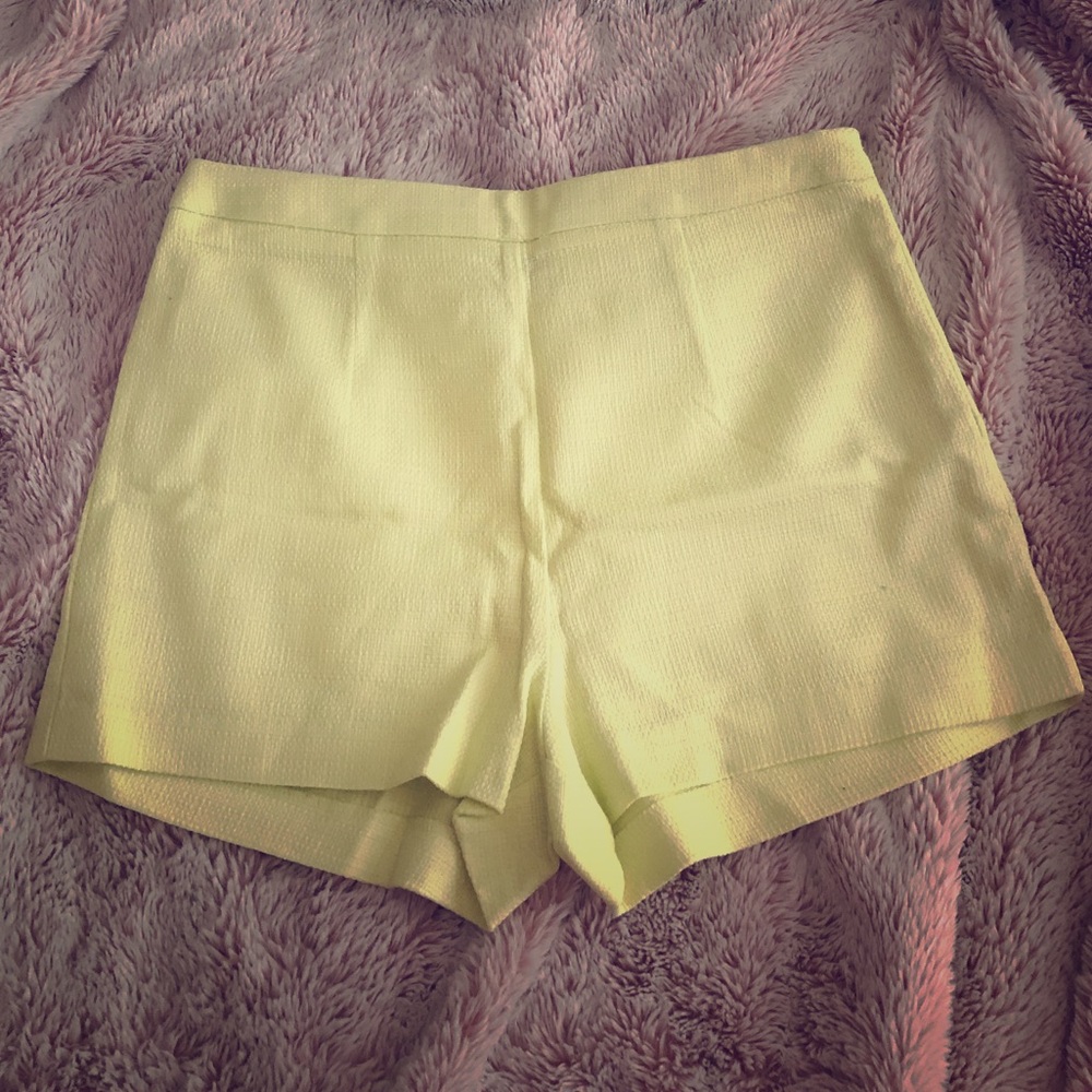 Yellow High-Waisted Shorts